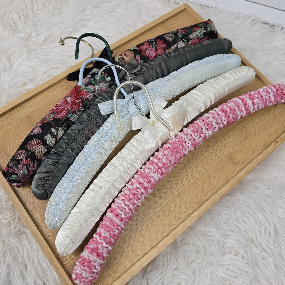 Floral, Satin, and Crochet Padded Hangers Set - Picture 9 of 9